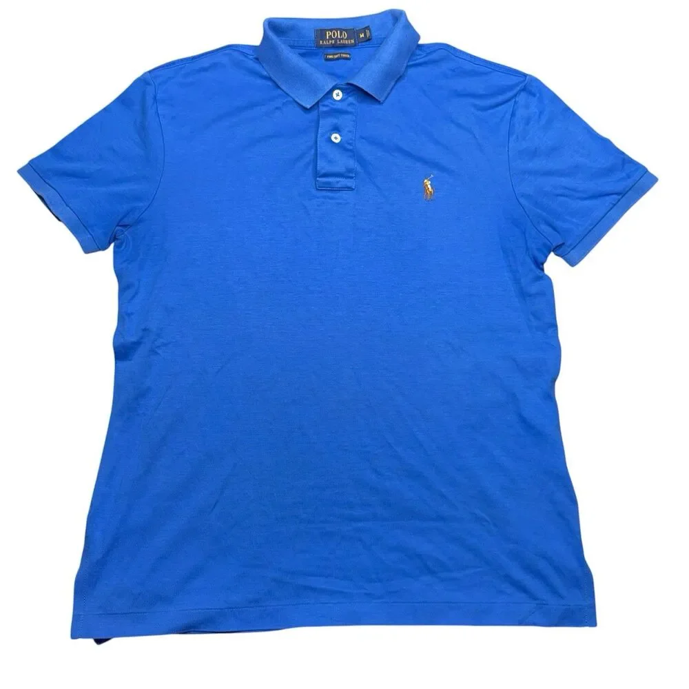 Polo Ralph Lauren Pima Cotton Soft Touch Polo Shirt Men’s Size M Blue Preppy